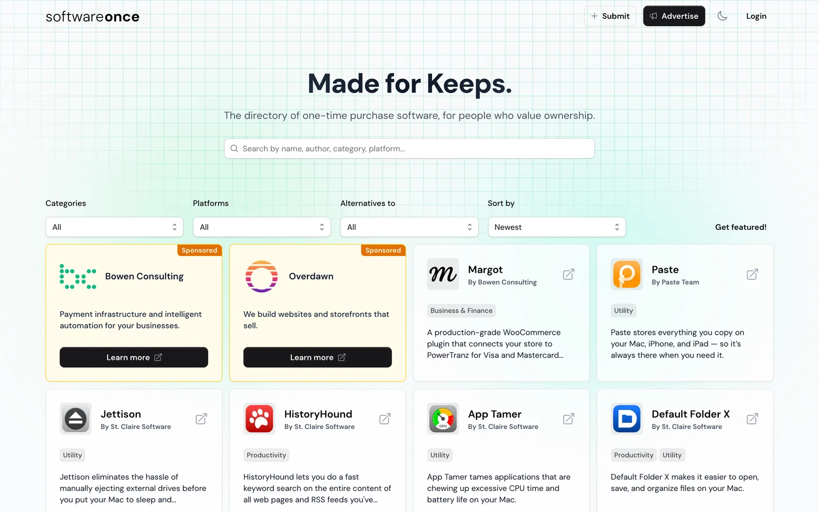 Screenshot of SoftwareOnce
